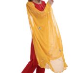 Bahaar Straight Red-Yellow Suit Set