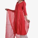 Bahaar Kalidaar Red Suit Set