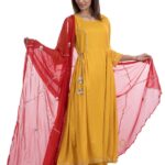 BAHAAR YELLOW-RED SUIT SET