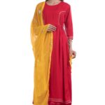 BAHAAR RED-YELLOW SUIT SET