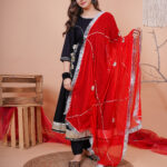 BAHAAR BLACK&RED SUIT SET