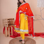 BAHAAR YELLOW-RED SUIT SET