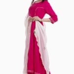 BAHAAR HOT PINK&WHITE SUIT SET