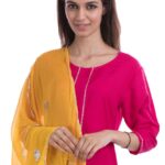 Bahaar Straight Pink-Yellow Suit Set