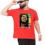 BOB MARLEY RED PRINTED T-SHIRT