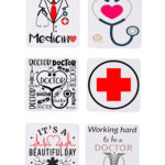 DOCTOR PRINTED SQUARE COASTER SET OF 6