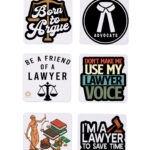 LAWYER PRINTED SQUARE COASTER SET OF 6