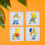 SIMPSON PRINTED SQUARE COASTER SET OF 4