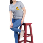 TAJNAN GREY SIMBA PRINT WOMEN'S T-SHIRT