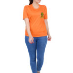 TAJNAN ORANGE MUTANT NINJA PRINT WOMEN'S T-SHIRT