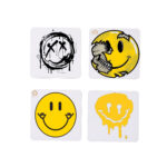 TAJNAN SMILEY Printed MDF Wooden Coasters  SET OF 4 for Home and Kitchen