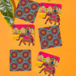 RAJASTHANI PRINTED SQUARE COASTER SET OF 6