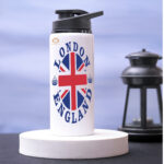 TAJNAN LONDON ENGLAND FLAG PRINT WATER BOTTLE