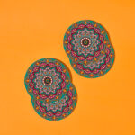 TAJNAN ROUND RANGOLI COASTER SET OF 4