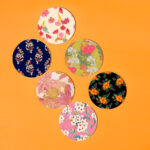 TAJNAN ROUND FLORAL COASTER SET OF 6