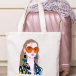 TAJNAN GIRL ILLUSTARTED TOTE BAG