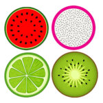 TAJNAN FRUIT PACK OF 4 ROUND COASTER