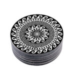 TAJNAN BLACK PRINT ROUND COASTER PACK OF 4