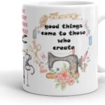 TAJNAN WHITE FASHION DESIGNER PRINT MUG