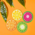 TAJNAN FRUIT PRINT ROUND COASTER PACK OF 4