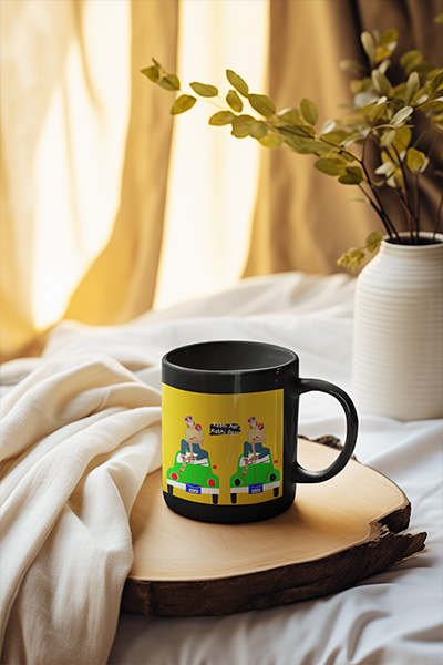 Tajnan Kabhi Aar Kabhi Paar Coffee Mug – Vibrant Desi Girl Illustration Ceramic Cup - Image 2