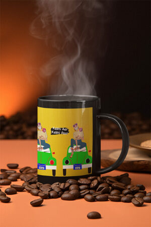 Tajnan Kabhi Aar Kabhi Paar Coffee Mug – Vibrant Desi Girl Illustration Ceramic Cup
