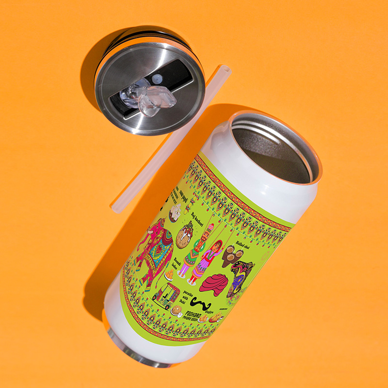 Tajnan Ethnic Print Stainless Steel Tumbler with Straw – Insulated Travel Sipper Bottle for Hot & Cold Beverages - Image 2