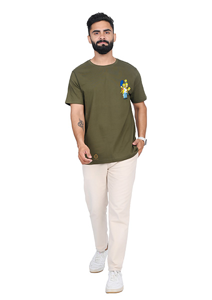 Tajnan Quirky Cartoon Style Printed T-Shirt – Trendy Graphic Back Print Casual Tee for Men - Image 2
