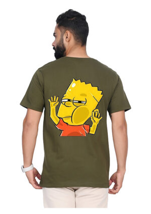 Tajnan Quirky Cartoon Style Printed T-Shirt – Trendy Graphic Back Print Casual Tee for Men