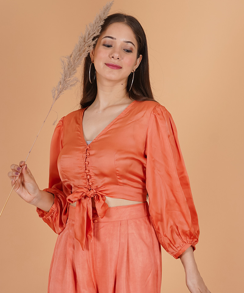 Tajnan Sunset Glow Satin Co-Ord Set - Image 3