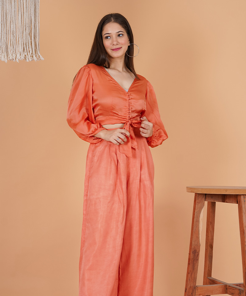 Tajnan Sunset Glow Satin Co-Ord Set - Image 2