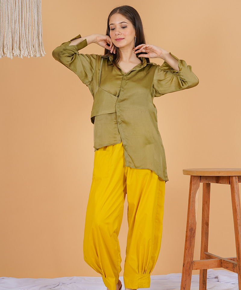 Tajnan Olive Luxe Co-Ord Set - Image 4