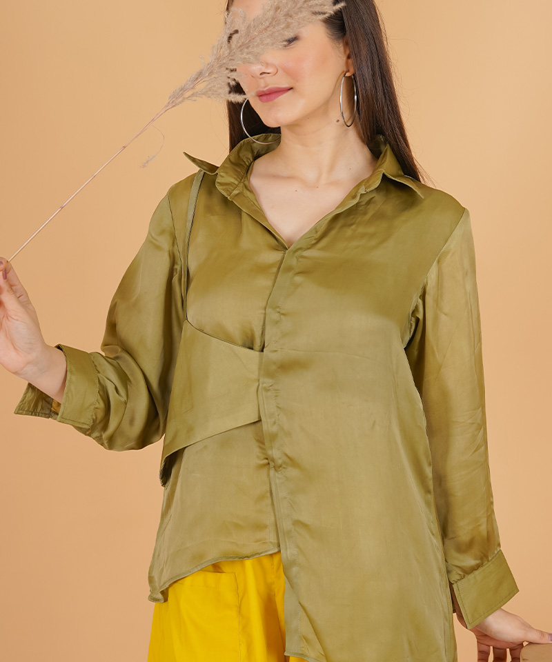 Tajnan Olive Luxe Co-Ord Set - Image 3