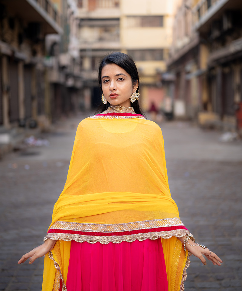 Tajnan Yellow Dupatta with Pink Anarkali Suit for Women – Festive Ethnic Wear Set - Image 3